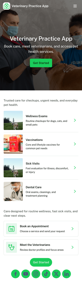 Veterinary Practice App Template