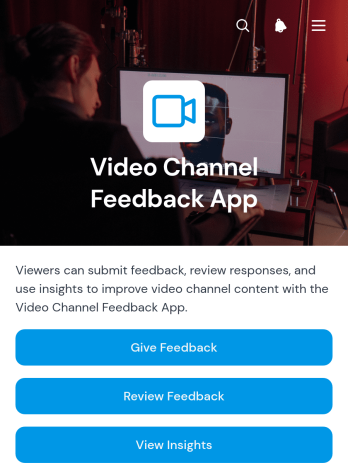Video Channel Feedback App Template