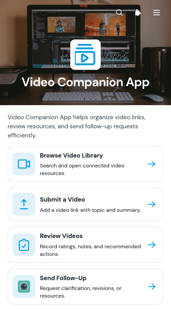 Video Companion App Template