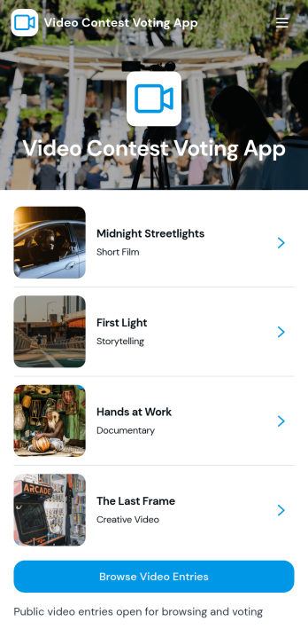 Video Contest Voting App Template