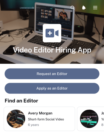 Video Editor Hiring App Template
