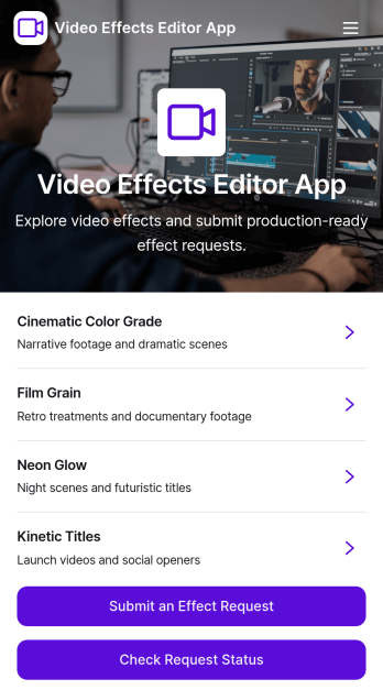 Video Effects Editor App Template