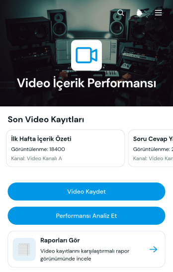 Video İçerik Performansı Uygulama Șablonu