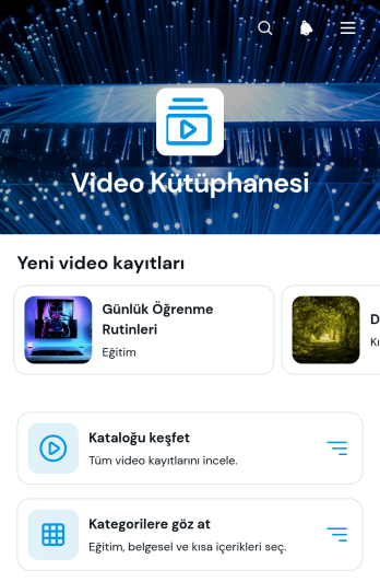 Video Kütüphanesi Uygulama Șablonu