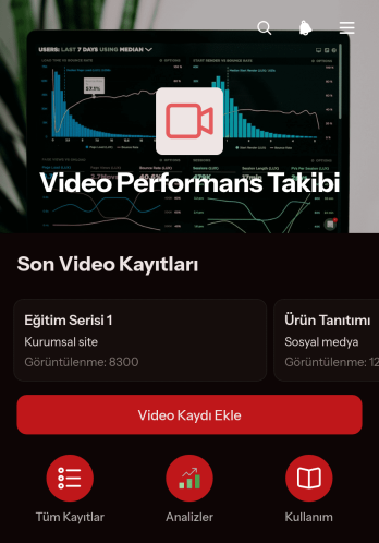 Video Performans Takip Uygulama Șablonu