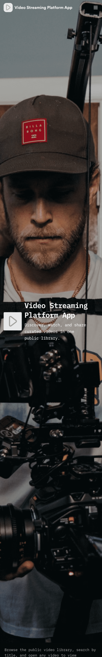 Video Streaming Platform App Template