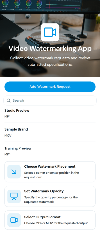 Video Watermarking App Template