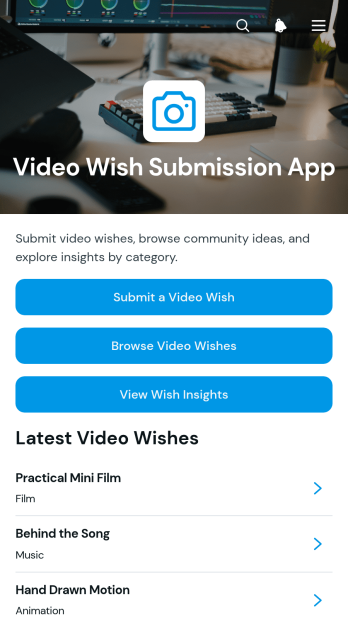 Video Wish Submission App Template