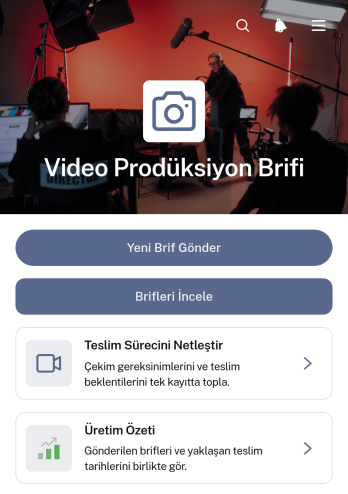 Video Yapım Brifi Uygulama Șablonu