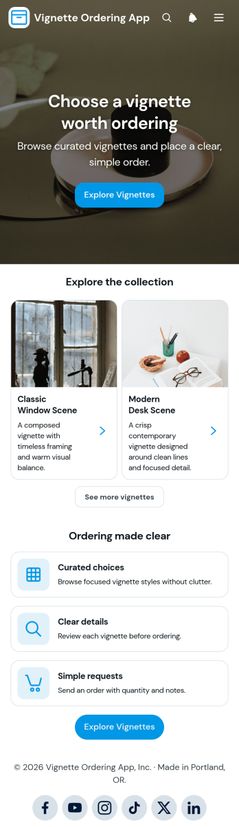 Vignette Ordering App Template