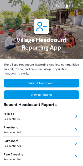 Village Headcount Reporting App Template