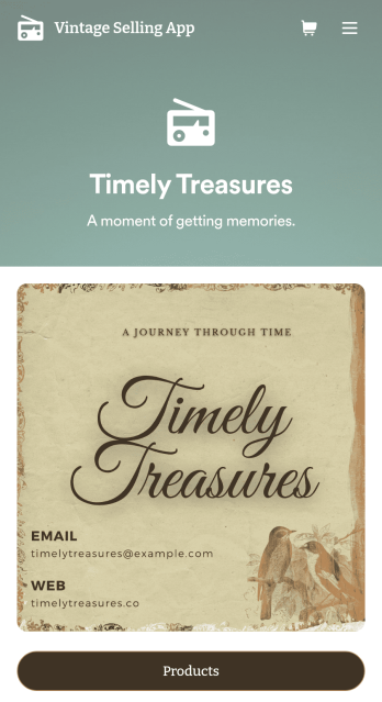 Vintage Selling App Template