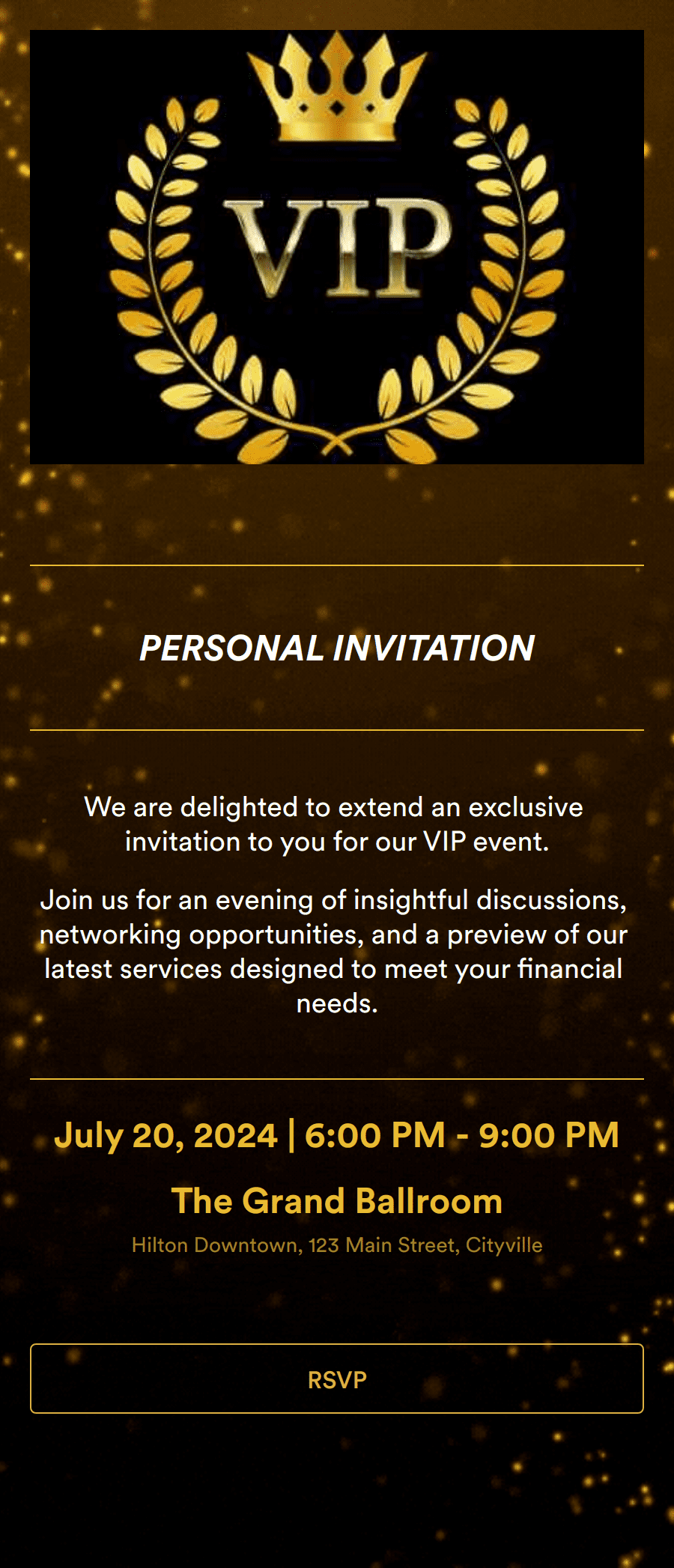 VIP Invitation App Template | Jotform