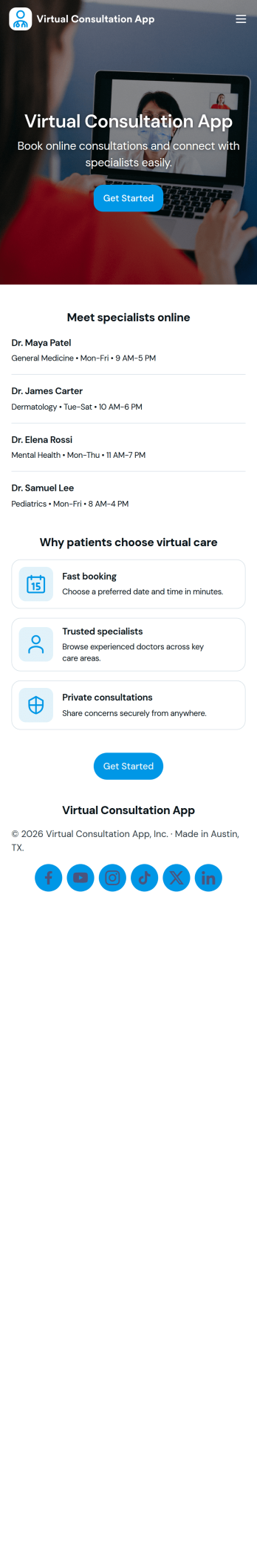 Virtual Consultation App Template