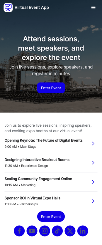 Virtual Event App Template