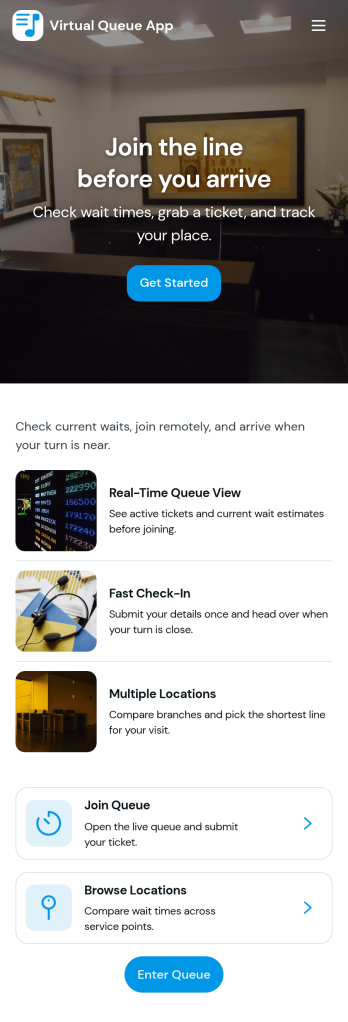 Virtual Queue App Template