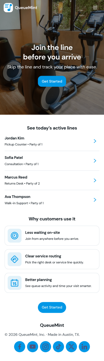 Virtual Queuing App Template