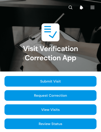 Visit Verification Correction App Template