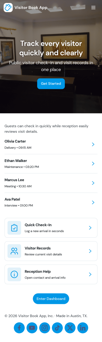 Visitor Book App Template