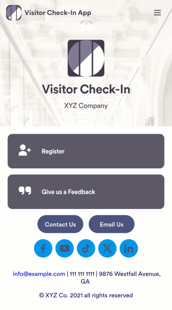 Visitor Check-In App Template