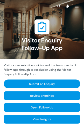 Visitor Enquiry Follow-Up App Template
