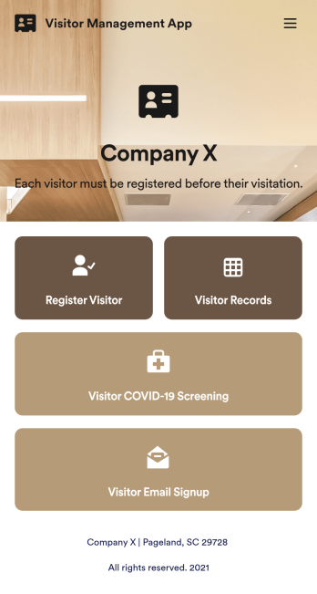 Custom Visitor Management App