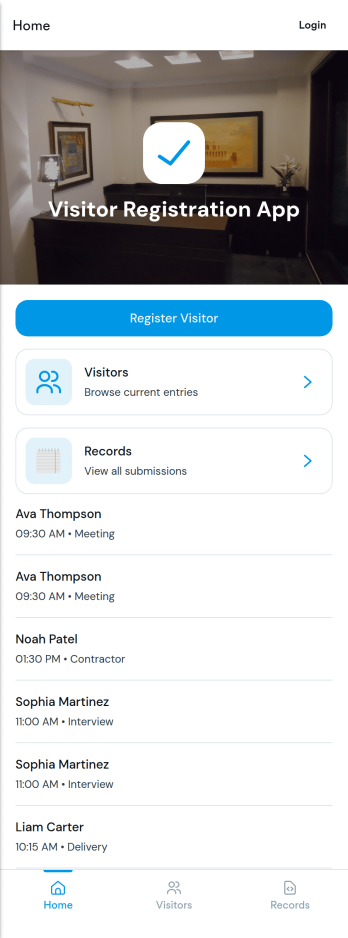 Visitor Registration App Template