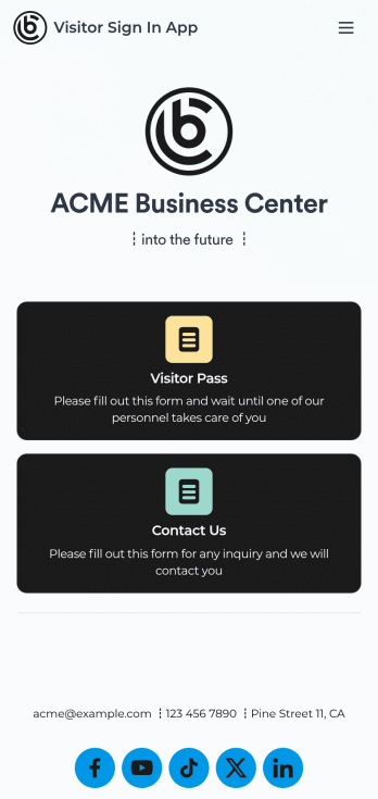 Visitor Sign In App Template