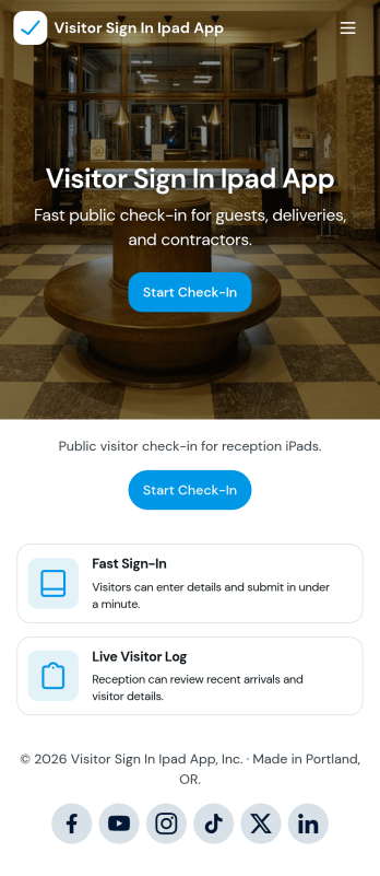 Visitor Sign In iPad App Template