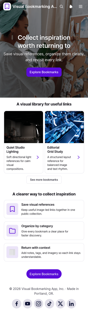 Visual Bookmarking App Template