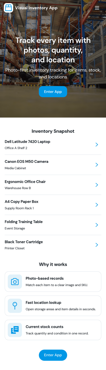 Visual Inventory App Template