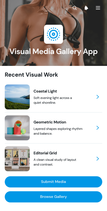 Visual Media Gallery App Template
