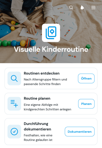 Visuelle Routinen-App für Kinder