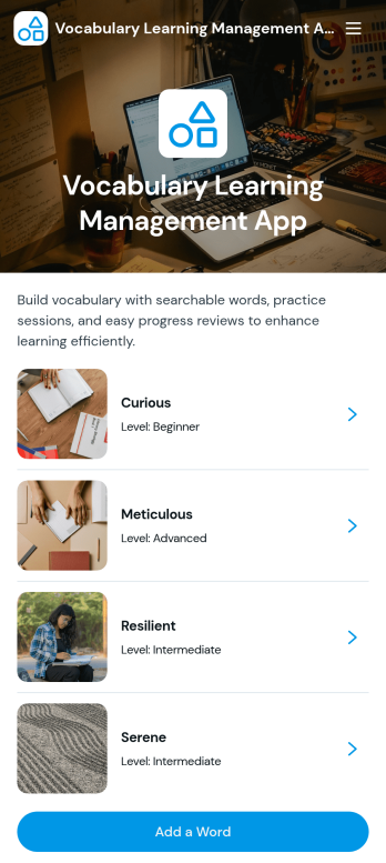 Vocabulary Learning Management App Template