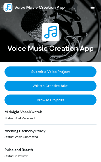 Voice Music Creation App Template
