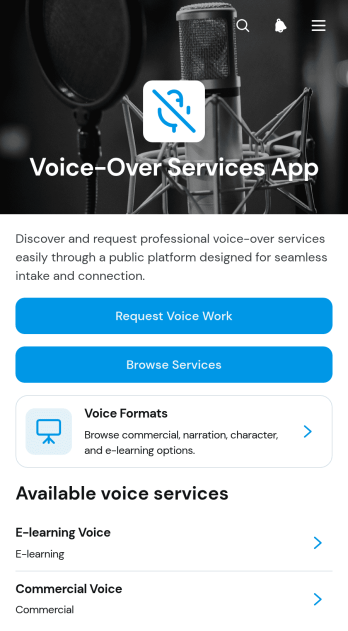 Voice-Over Services App Template