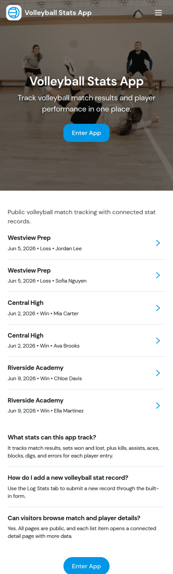 Volleyball Stats App Template