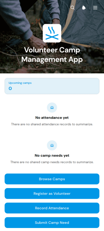 Volunteer Camp Management App Template