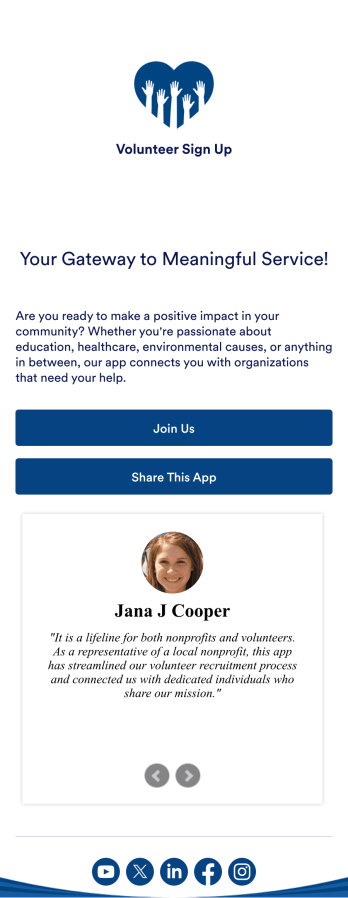 Volunteer Sign Up App Template