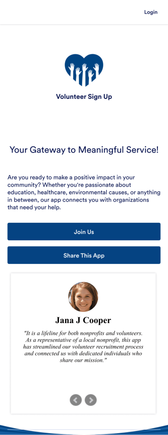 Volunteer Sign Up App Template