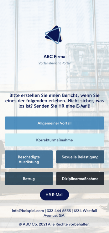 Vorfallsbericht App Template