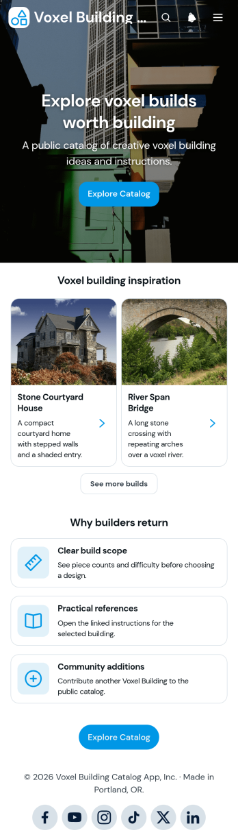 Voxel Building Catalog App Template