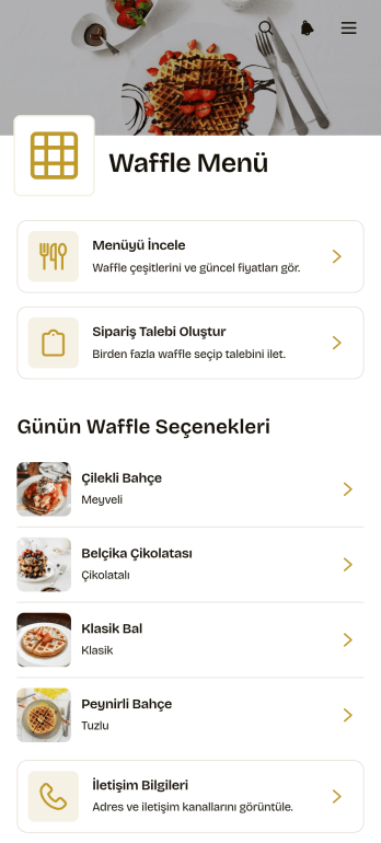 Waffle Menü Uygulama Șablonu