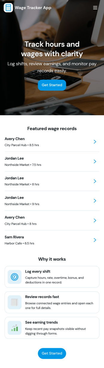 Wage Tracker App Template