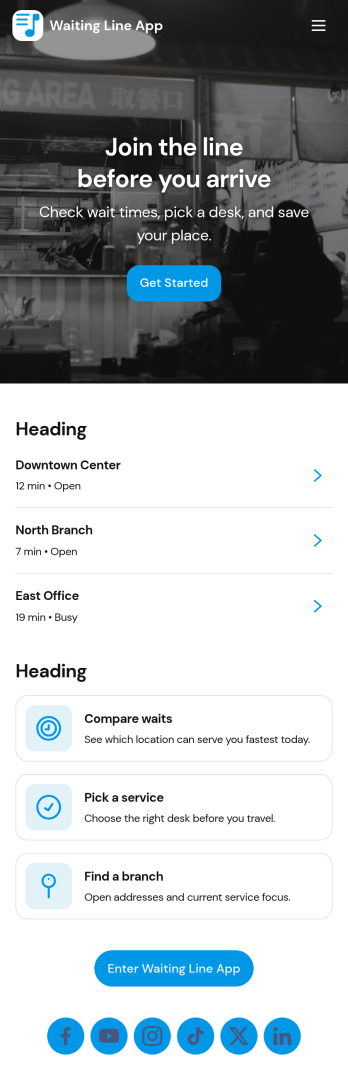 Waiting Line App Template