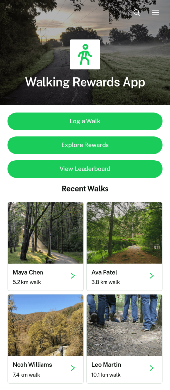 Walking Rewards App Template