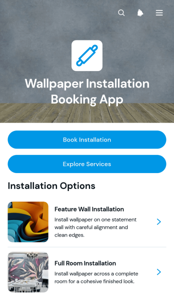 Wallpaper Installation Booking App Template