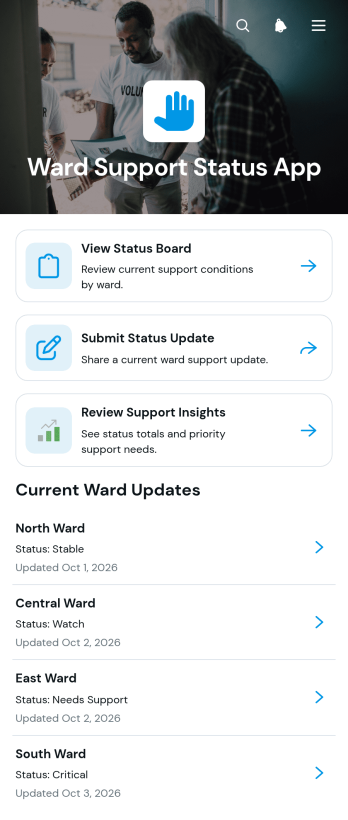 Ward Support Status App Template