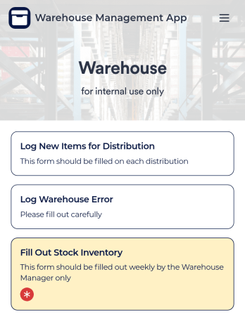 Warehouse Management App Template