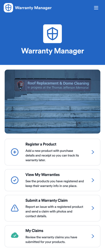 Warranty Manager App Template